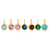 Color Pop Pendants - Light Pink (Pink Tourmaline), Pink (Pink Tourmaline), Red (Garnet), Light Blue (Aquamarine), Blue (London Topaz), Turquoise (Turquoise) and Green (Lab Grown Emerald) on a white background. 
