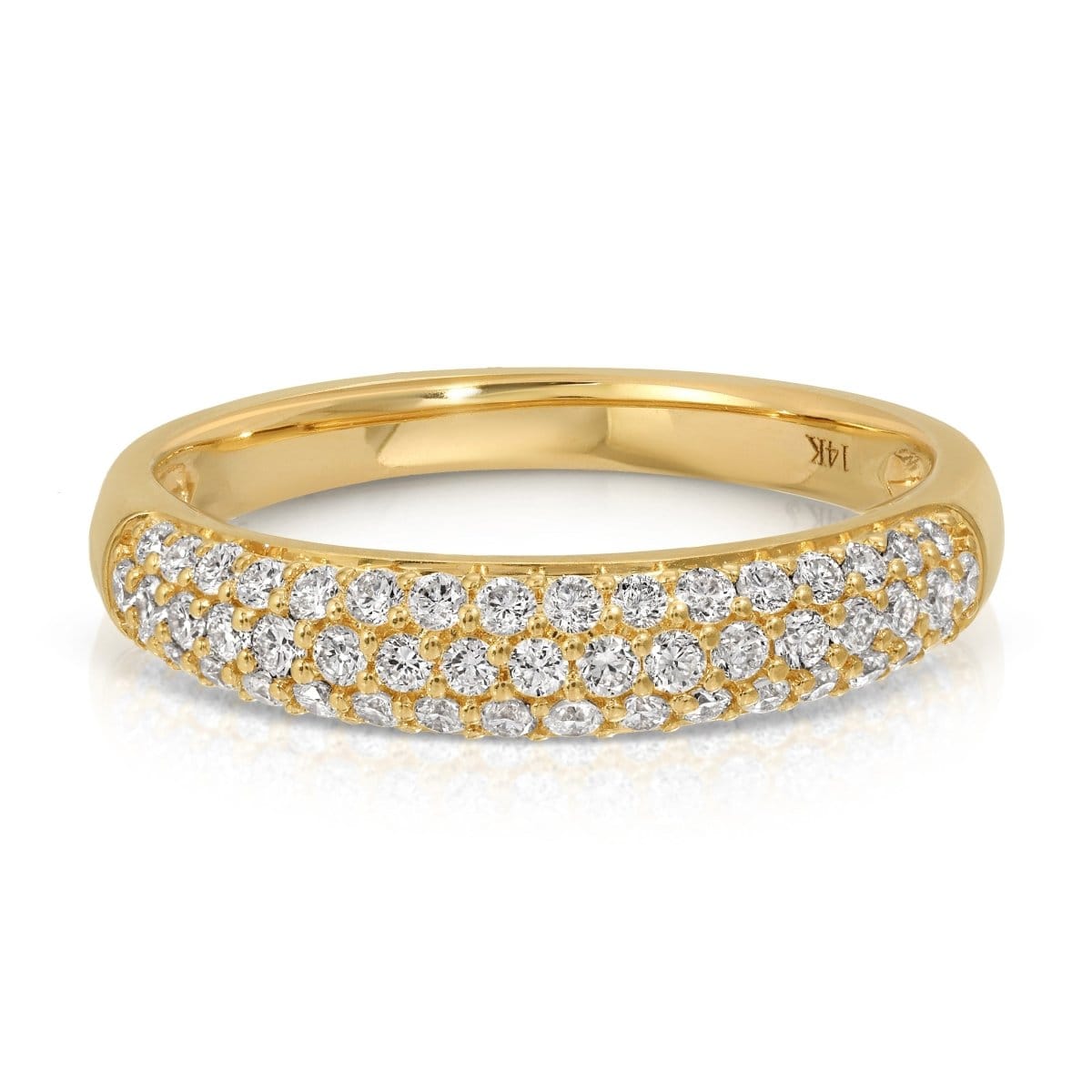 A Cosmo Ring in yellow gold on a white background. 