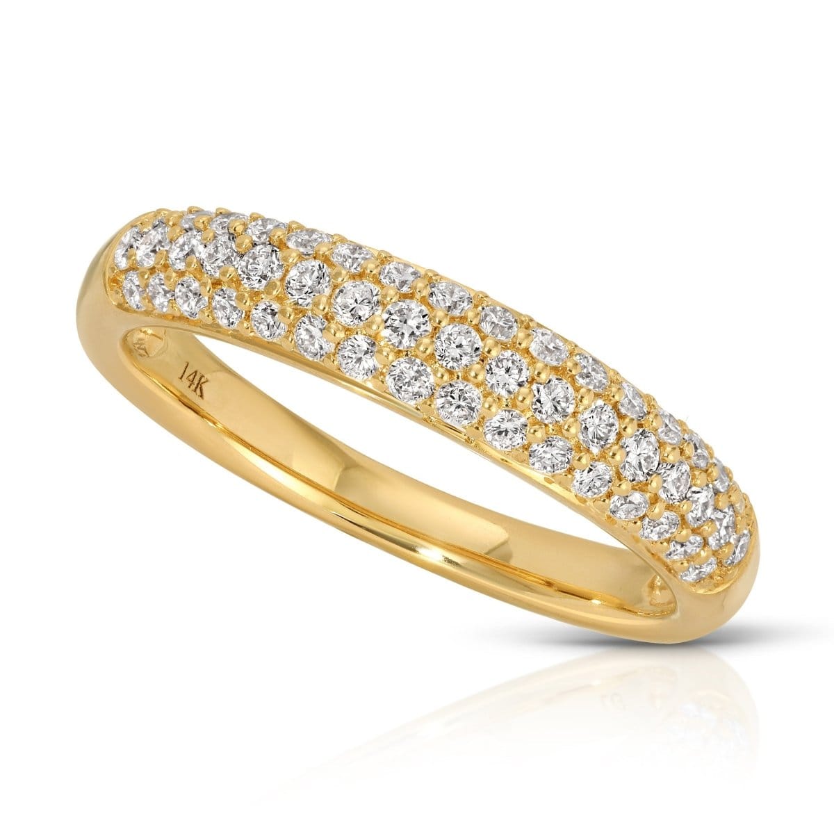 A Cosmo Ring in yellow gold on a white background. 