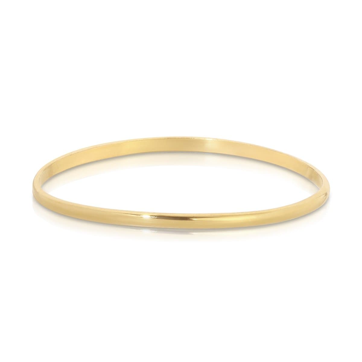 A Delicate Band in yellow gold on a white background. 