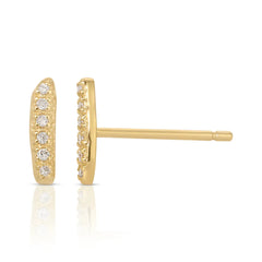 A pair of Diamond Bar Earrings on a white background. 