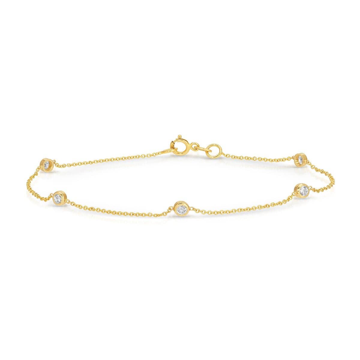A Starstuck Diamond Bracelet in yellow gold on a white background. 