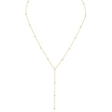 A Starstruck Diamond Lariat in yellow gold on a white background. 