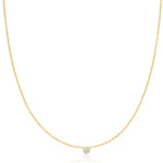 A yellow gold Diamond Layering Necklace on a white background. 