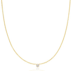 A yellow gold Diamond Layering Necklace on a white background. 