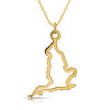 An England pendant necklace in yellow gold on a white background.  