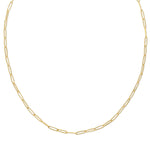 An Element Long Link Chain in yellow gold on a white background. 