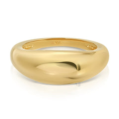 A Martini Ring in yellow gold on a white background. 