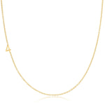 A yellow gold 14k Gold Asymmetrical Number Necklace - 4 on a white background. 