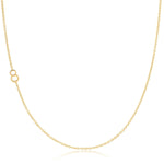 A yellow gold 14k Gold Asymmetrical Number Necklace - 8 on a white background. 