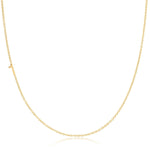A yellow gold 14k Gold Asymmetrical Number Necklace - 1 with a cable chain on a white background. 