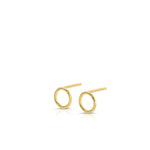 A pair of Open Eclipse Earrings - Mini in yellow gold on a white background. 