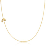 14k Gold Asymmetrical Charm Necklace - Pavé Rainbow