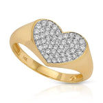 A Love on the Rocks Ring in yellow gold on a white background. 
