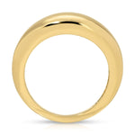 A Martini Ring in yellow gold on a white background. 