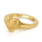 A Pinky Promise Ring on yellow gold on a white background. 