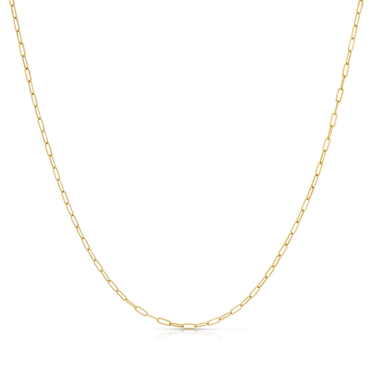 An Element Short Link Chain in yellow gold on a white background. 