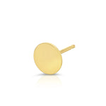 A Solid Eclipse Earring - Mini in yellow gold on a white background. 