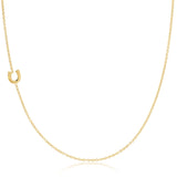 14k Gold Asymmetrical Charm Necklace - Horseshoe