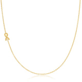 14k Gold Asymmetrical Charm Necklace - Ribbon