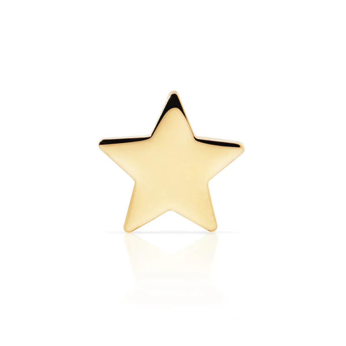 A  14K Gold Charm Stud - Star in yellow gold on a white background.