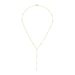A Starstruck Diamond Lariat necklace in yellow gold on a white background. 