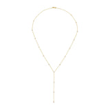 A Starstruck Diamond Lariat necklace in yellow gold on a white background. 