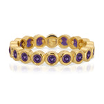 The Violet Bouquet Ring in yellow gold on a white background. 