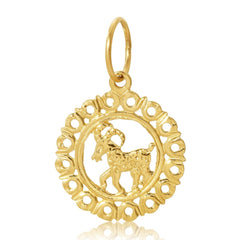 The Zodiac Pendant in Aries on a white background.