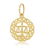The Zodiac Pendant in Libra on a white background.