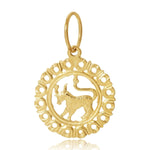The Zodiac Pendant in Taurus on a white background.