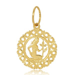 The Zodiac Pendant in Virgo on a white background.