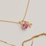 14K Diamond Awareness Ribbon Charm