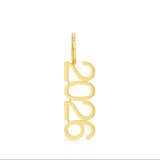 Gold '2023' pendant on a white background