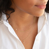 14k Gold Asymmetrical Charm Necklace - Lightning Bolt