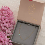 Monogram Necklace with Birthstone - Turquoise