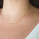 Monogram Necklace with Birthstone - Amethyst