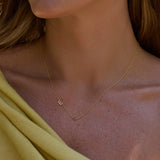 Monogram Necklace with Birthstone - Sapphire