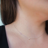 Monogram Necklace with Birthstone - Opal
