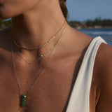 Monogram Necklace with Birthstone - Turquoise