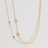 Pavé Monogram Necklace with Birthstone - Citrine