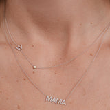 Pavé Monogram Necklace with Birthstone - Opal