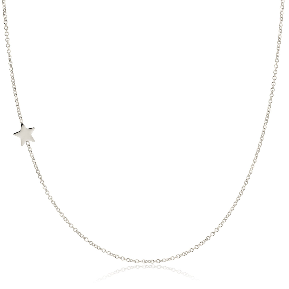 white gold necklace with star charm