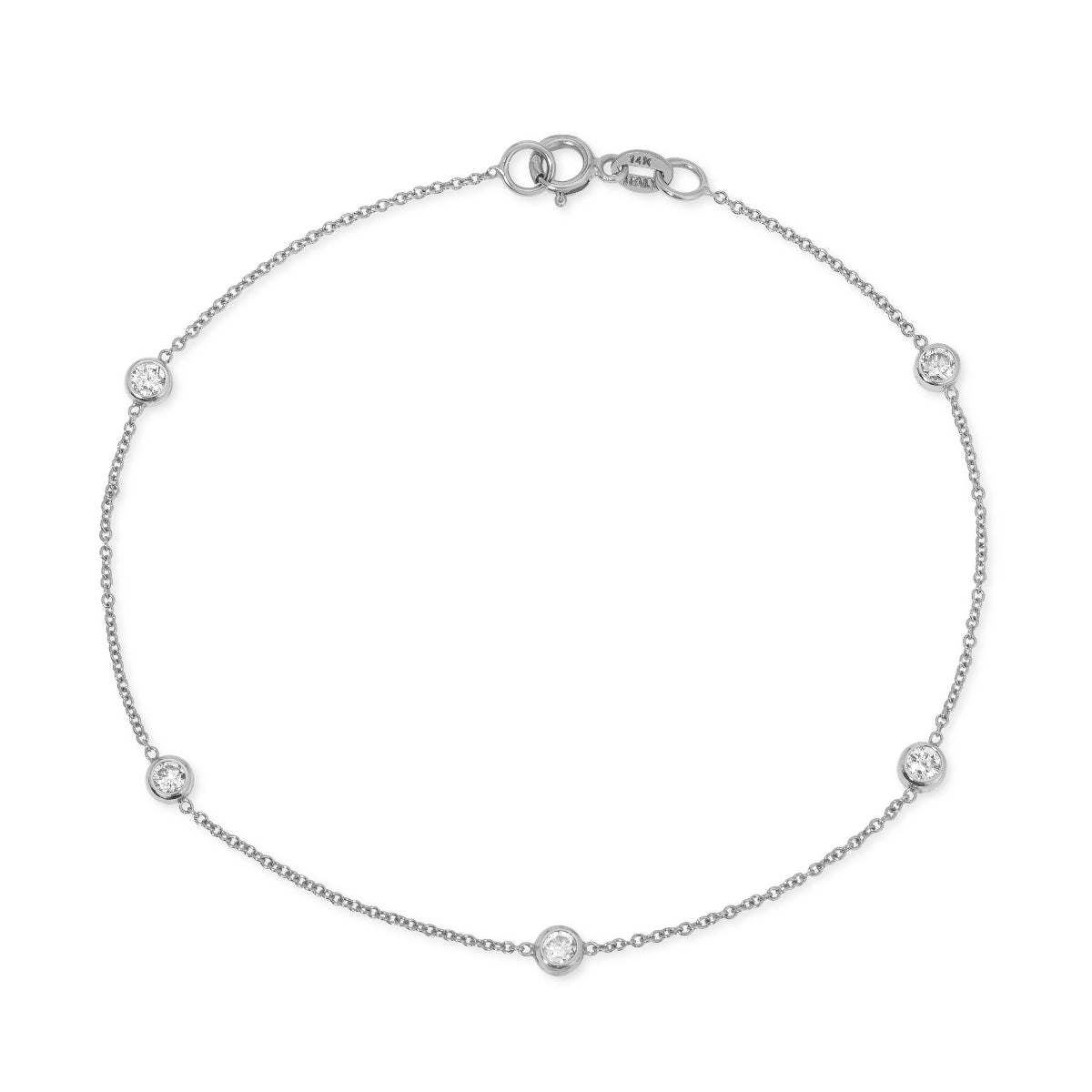 A five diamond white gold bracelet