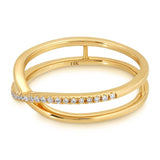 Criss-Cross Diamond Duo Ring