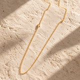 14k Gold Asymmetrical Charm Necklace - Lightning Bolt