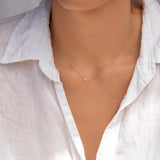 Monogram Necklace with Birthstone - Pink Tourmaline