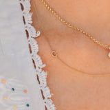 Double-Sided Diamond Initial I Necklace