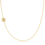 14K GOLD ASYMMETRICAL CHARM NECKLACE - Pavé Paw