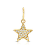 14K Diamond Lucky Star Charm